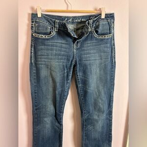 La Idol rhinestone pocket jeans